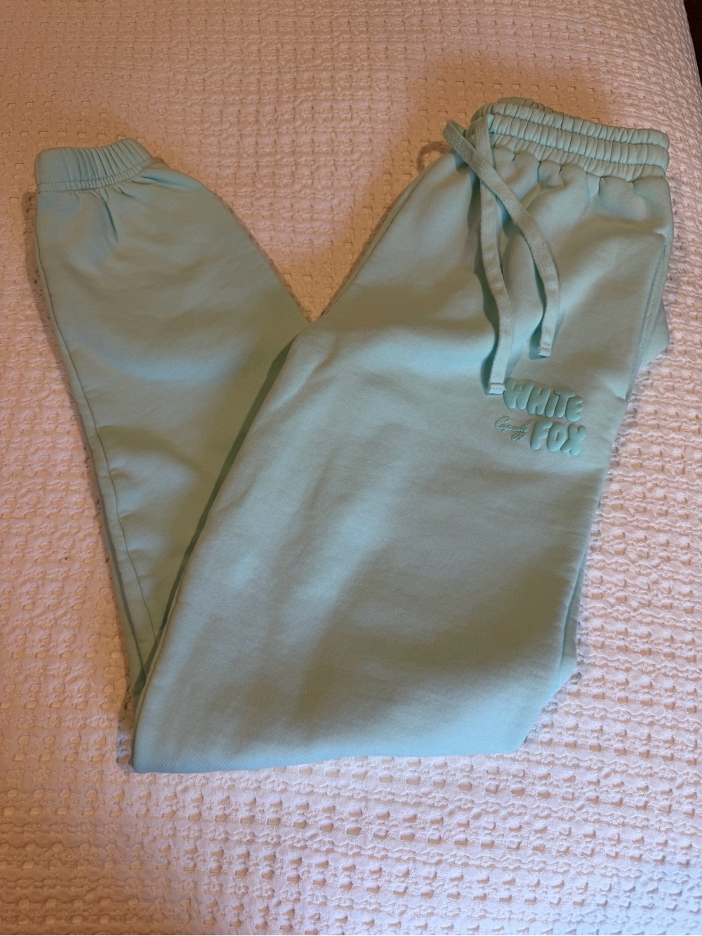 White Fox Boutique Mint Green Track Joggers XXS